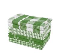LANE LINEN 100% Cotton Kitchen Dish Cloths, Ultra Soft Absorbent Quick Drying Dish Towels, Multiweave Wash Cloths Dish Towel Sets, 13x13 Inches, 8 Pack - Olive