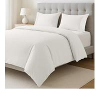 Lane Linen 100% Cotton Single Duvet Cover Set White - Pre-Washed, Eco-Friendly, Percale Weave Bedding - Lightweight, Breathable Quilt Cover with Button Closure, 2 Piece Set