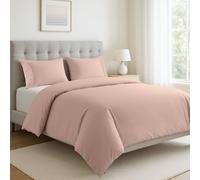 LANE LINEN 100% Organic Cotton Duvet Cover Set - King Size, 3-Piece Bedding Set, Soft Breathable Fabric, Includes 1 Duvet Cover 230 x 220 cm and 2 Pillow Shams - Comforter Not Included - Sepia Rose