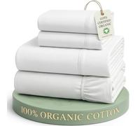 LANE LINEN 100% Organic Cotton King Sheet Set, Soft & Comfortable, All Season Sheet Set, Breathable, Percale Weave, Full Elasticity, Eco-Friendly,