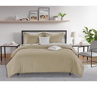 Lane Linen 100% Organic Cotton Single Duvet Cover Set,2Piece Set (1 Duvet Cover, 1 Pillow Sham), Pure Organic Long Staple Cotton, Percale Weave, Breathable, Comforter Cover with Button Closure - Linen