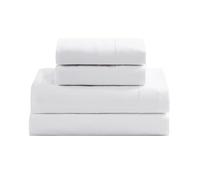 LANE LINEN 100% Organic Cotton Twin Sheets Set, 3Pc Twin Bed Sheets, Soft & Comfy Breathable Cotton Percale Sheets for Twin Size Bed, Dorm Room Essentials Low Pill Fade Resistant White Sheets