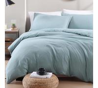 LANE LINEN 3-Piece Single Bedding Set - Pre-Washed Microfiber Duvet Cover, Fitted Sheet, and Pillowcase - Cozy and Durable (French Blue)