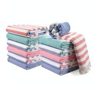 Lane Linen Beach Towels 12 Pack - Oversized & Pre-Washed Large Beach Towel Set - Stylish Pool Towels For Adults, Quick Dry, Soft & Lightweight Lightweight Travel Towel Pack, 39"x71" - Seaside Symphony