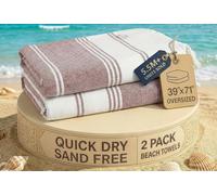 LANE LINEN Beach Towels For Women, 2 Pack Large Turkish Towels Oversized, Sand Free, Quick Dry, Lightweight Travel Towel, Soft Beach Bath Towel, 39"x71" - Fired Brick