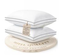 LANE LINEN Bed Pillows Standard Size Set of 2, Medium Soft Support Gusseted Hotel Pillows, Down Alternative Standard Pillow for Side Sleepers, Machine Washable, Comfortable for Quality Sleep - White