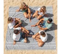 LANE LINEN Big Beach Blanket XL - Turkish Cotton Oversized Quick Dry Towel - XXL Sand Free 208x208 cm Towel for Camping, Travel, Beach, and Picnic Essentials - Smokey Black