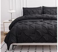 LANE LINEN Comforter Set, 7 Piece Bed in a Bag, Soft Bedding Sets, Pintuck Comforter Set, Full Size Bed Comforter with Sheets, Pillowcases & Shams - Grey