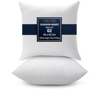 LANE LINEN Cushion Inserts (Pack of 2) - Throw Pillow Inserts 45x45 cm (18x18 inch) Hollowfibre Inner Pads for Sofa or Bed - White Cushion Fillers