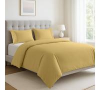 LANE LINEN Double Duvet Cover Set Cocoon - 100% Organic Cotton Bedding 200x200cm, Soft Breathable 3 Piece with Button Closure, 2 Pillow Cases Included, Comforter Not Included