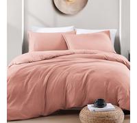 LANE LINEN Double Duvet Cover Set Rose Dawn - Pre Washed Soft Microfibre Polyester Duvet Cover with Pillow case - Bedding Quilt Cover Set
