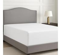 Lane Linen Emperor Fitted Sheet - 1000 Thread Count Egyptian Cotton, Deep Pocket 38 cm with All Around Elastic - Soft, Breathable & Hotel-Quality Bed Sheet - White