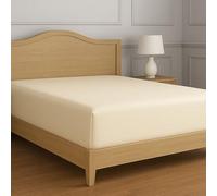 Lane Linen Emperor Fitted Sheet - 1000 Thread Count Egyptian Cotton, Deep Pocket 38 cm with All Around Elastic - Soft, Breathable & Hotel-Quality Bed Sheet - Ivory