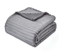 LANE LINEN Fleece Blanket Queen Size228 x 228 - Light Grey Soft Fluffy Plush Throw Blankets for Bed, Lightweight Cozy Warm Blanket for Women & Men - Bedroom Decor & Gift for Her or Him