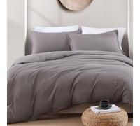 LANE LINEN King Duvet Cover Set Grey - Pre Washed Soft Microfibre Polyester Duvet Cover with Pillow case - Bedding Quilt Cover Set