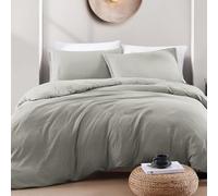 LANE LINEN King Duvet Cover Set Silver - Pre Washed Soft Microfibre Polyester Duvet Cover with Pillow case - Bedding Quilt Cover Set