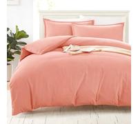 LANE LINEN King Size Duvet Cover Set Rose Dawn - 100% Organic Cotton Bedding 230x220cm, Soft Breathable 3 Piece with Button Closure, 2 Pillow Cases Included, Duvet Not Included