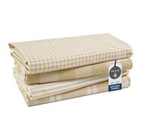 LANE LINEN Kitchen Tea Towels Set - 4 Pack (18” x 28”) 100% Cotton Dish Towel, Absorbent & Quick Drying Kitchen Cloth with Hanging Loop - Beige