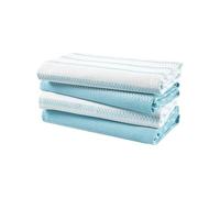LANE LINEN Kitchen Tea Towels Set - 4 Pack (18” x 28”) 100% Cotton Dish Towels, Absorbent & Quick Drying Kitchen Cloth with Hanging Loop, Tea Towels - Aqua