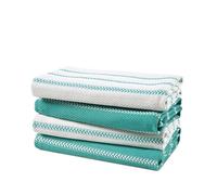 LANE LINEN Kitchen Tea Towels Set - 4 Pack (18” x 28”) 100% Cotton Dish Towels, Absorbent & Quick Drying Kitchen Cloth with Hanging Loop, Tea Towels - Peackock Blue
