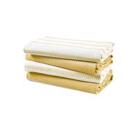 LANE LINEN Kitchen Tea Towels Set - 4 Pack (18” x 28”) 100% Cotton Dish Towels, Absorbent & Quick Drying Kitchen Cloth with Hanging Loop - Yellow