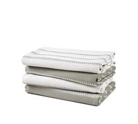 LANE LINEN Kitchen Tea Towels Set - 4 Pack (18” x 28”) 100% Cotton Dish Towels, Absorbent & Quick Drying Kitchen Cloth with Hanging Loop, Tea Towels - Grey