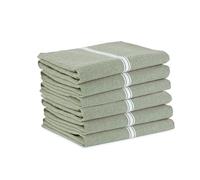 LANE LINEN Kitchen Towels Set - 100% Cotton Dish Towels, Super Absorbent, Soft & Durable, Pack of 6 - 14”x25”, Olive