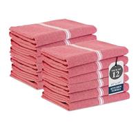 LANE LINEN Kitchen Towels Set - 100% Pure Cotton Dish Towels for Kitchen, Super Absorbent Kitchen Hand Towel, Tea Towels, Soft & Durable Dish Cloths, Pack of 12 - 14”x25”, Red