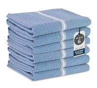 LANE LINEN Kitchen Towels Set - 100% Pure Cotton Dish Towels for Kitchen, Super Absorbent Kitchen Hand Towel, Tea Towels, Soft & Durable Dish Cloths, Pack of 6 - 14”x25”, Indigo