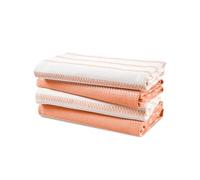LANE LINEN Kitchen Towels Set - Pack of 4 Cotton Dish Towels for Drying Dishes, 18”x 28”,Absorbent Tea Towels, Quick Drying Kitchen Towel Set - Coral