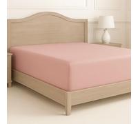 Lane Linen Luxury Super King Fitted Sheet - 1000 Thread Count 100% Egyptian Cotton, Deep Pocket (38 cm), Smooth & Breathable Bed Sheet with Elastic All Around - Sepia Rose
