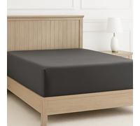 Lane Linen Luxury Super King Fitted Sheet - 1000 Thread Count 100% Egyptian Cotton, Deep Pocket (38 cm), Smooth & Breathable Bed Sheet with Elastic All Around - Charcoal