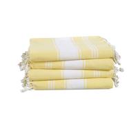 LANE LINEN Oversized Turkish Beach Towels - 4 Pack, 39"x71" Cotton Rich & Quick Dry Pool Towels, Pre-Washed, Sand-Free & Lightweight Travel Towels for Adults, Yellow