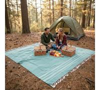 LANE LINEN Oversized Turkish Cotton Beach Towel Blanket - XXL Sand-Free Quick Dry Travel Blanket - Extra Large 208x208 cm Beach Towel for Camping, Picnic & Outdoor Use - Auqa