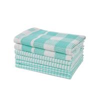LANE LINEN Premium Cotton Kitchen Dish Towels - 6 Pack Soft Absorbent Dish Cloths, Multi Purpose Cleaning Cloths, 12"x12", Reusable Kitchen Rags - Aqua