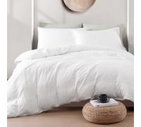 LANE LINEN Super King Duvet Cover Set White - Pre Washed Soft Microfibre Polyester Duvet Cover with Pillow case - Bedding Quilt Cover Set