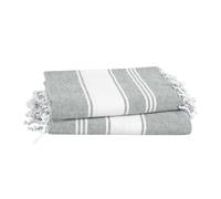 LANE LINEN Turkish Beach Towel, 2 Pack Towels Oversized, 39"x71", Cotton Rich Quick Dry Pool Towels for Adults, Absorbent Sand Free, Lightweight Travel Beach Essentials - Alloy