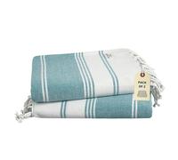 LANE LINEN Turkish Beach Towels, 2 Pack Extra Large Beach Towel, Pre-Washed for Soft Feel, Cotton Rich Oversized Sand Free Quick-Dry Pool Towel, Beach Towels For Adults, 39"x71" - Baltic