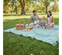 LANE LINEN Turkish Cotton Extra Large Beach Blanket - Jumbo 208x208 cm Sand Free Quick Dry XL Towel for Outdoor Use - Beach, Camping, Picnic, Travel - Hunter Green