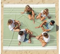 LANE LINEN Turkish Cotton Extra Large Beach Blanket - Jumbo 208x208 cm Sand Free Quick Dry XL Towel for Outdoor Use - Beach, Camping, Picnic, Travel - Jade Lime