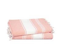 LANE LINEN Turkish Towels, Cotton Rich XL Beach Towel 2 Pack, Pre-Washed, No Shrink, Quick Dry Oversized Beach Towels, Stylish Beach Towel For Women, Sand Free Towel, 39"x71" - Quartz Pink