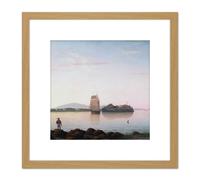 Lane Owls Head Penobscot Bay Maine Painting 8X8 Inch Square Wooden Framed Wall Art Print Picture with Mount Artery8 Light Oak One Size