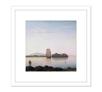 Lane Owls Head Penobscot Bay Maine Painting 8X8 Inch Square Wooden Framed Wall Art Print Picture with Mount Artery8 White One Size