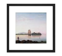 Lane Owls Head Penobscot Bay Maine Painting 8X8 Inch Square Wooden Framed Wall Art Print Picture with Mount Artery8 Black One Size