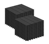 Laneetal 22 Pcs WPC Decking Tiles Anthracite Terrace Decking Wood Plastic Composite Interlocking Flooring Weather Resistant 30 x 30 cm (2 m²)