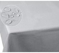 Laneetal Tablecloth Faux Linen Rectangular Table Cover Stain Resistant Washable 135 x 180cm Light Grey