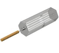 LANEJOY Rolling Grill Baskets with Removable Handle (Hexagonal), 2 PCS Stainless Steel Rolling Grilling Basket for Outdoor Grill, Portable Grill Nets for Vegetable Shrimp Chicken, Barbecue Accessories