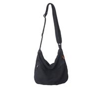Laneko Economical Cotton Canvas Tote Bag,Women Hobo Shoulder Bag Crossbody Handbag,Zipper Closure (B Style-Black)