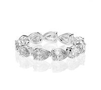 L'anello di fidanzamento con pietra preziosa Moissanite creato in argento sterling 100% 925 di lusso imposta la gioielleria raffinata della fede nuziale