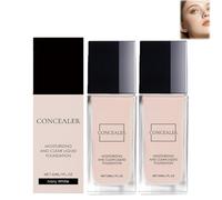 Lanera Foundation For Women,Colour Changing Foundation Concealer For Mature Skin,Full Coverage,Moisturizing And Clear Liquid Face Foundations Concealers,Soft Matte,Long Lasting Makeup,2PCS(White)